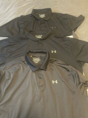 Under Armour Men’s Black & Gray Performance Polo Pack